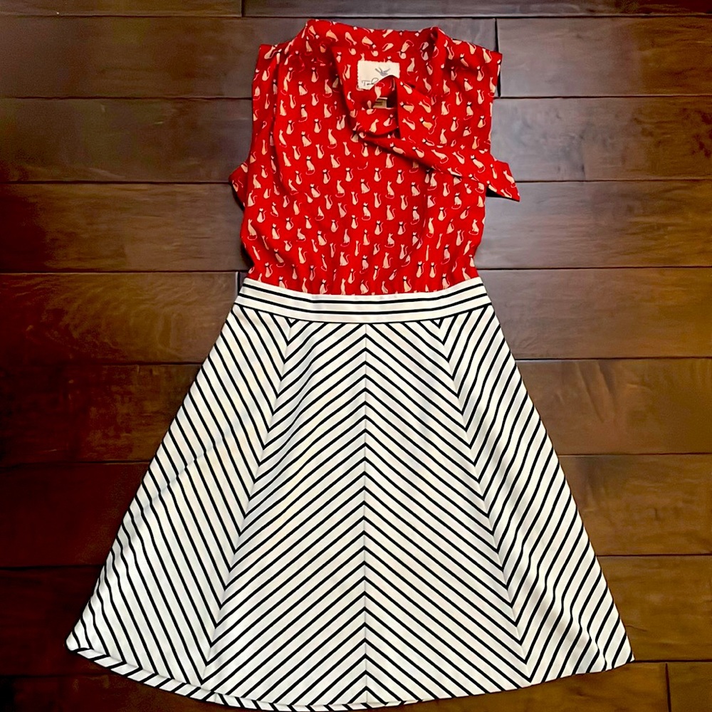 Adorable Anthropologie cat stripe dress size 4